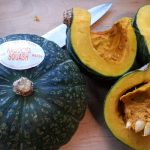Cutting Kabocha for soup